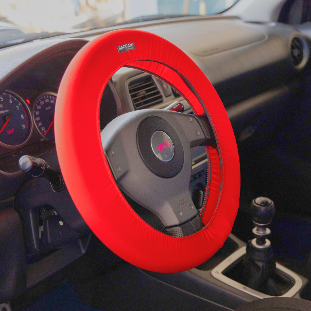 Coprivolante auto elasticizzato a fascia colore rosso foto principale marchio federico baccan