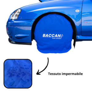 Kit copriruota copricerchio automobile in tessuto impermeabile colore blu marchio Federico Baccan
