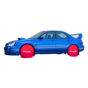 Copriruota impermeabili auto (4 pz) copricerchio automobile in tessuto impermeabile foto laterale colore rosso marchio Federico Baccan