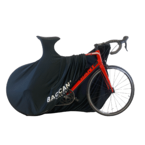 Telo copribici da corsa universale vista laterale mezza scoperta, marchio federico baccan. Modello Design basic black