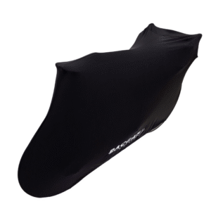 Telo copribici da corsa universale vista alta, marchio federico baccan. Modello standard basic colore nero