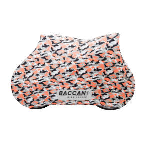 Telo copribici da corsa universale vista laterale senza cerniere, marchio federico baccan. Modello standard colore pink camo