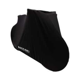 Telo copribici mtb universale vista frontale e laterale, marchio federico baccan. Colore nero basic