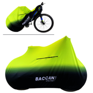 telo copribici mtb universale elasticizzato da interno Federico Baccan nero e giallo fluo