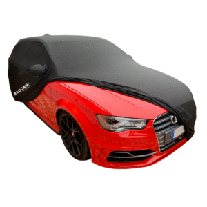 Telo copriauto Audi A3 / S3 / RS3 2015 vista frontale mezza scoperta marchio federico baccan