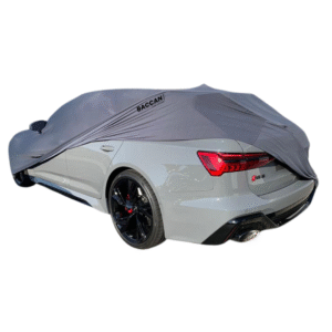 Telo copriauto su misura audi a6 s6 rs6 vista posteriore mezza scoperta marchio federico baccan