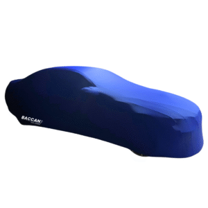Telo copriauto Bmw M3 Serie 3 E92 vista posteriore telo blu notte marchio federico baccan