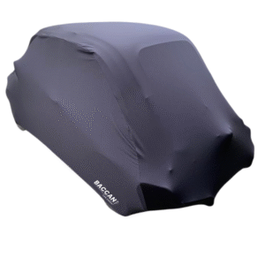 Telo copriauto su misura fiat 500 vista posteriore marchio federico baccan