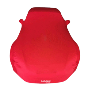 Telo copriauto su misura honda s2000 vista frontale tutta coperta telo rosso marchio federico baccan