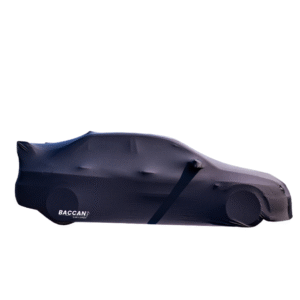 Telo copriauto Mitsubishi Lancer Evo 7 / 8 / 9 vista laterale telo nero marchio federico baccan