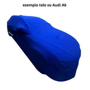 Telo copriauto universale station wagon vista frontale tutta coperta telo blu sport marchio federico baccan