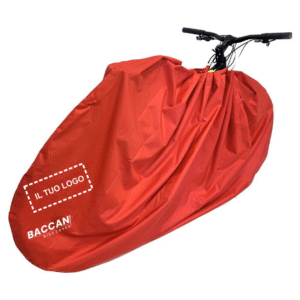 telo copribici da trasporto sacca portabici universale foto il tuo logo, marchio federico baccan. Colore rosso