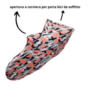 Telo copribici mtb universale vista alta particolare cerniere, marchio federico baccan. colore pink camo