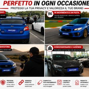 Copritarga Auto Elasticizzato (2pz) colore blu , il tuo logo, foto esempi utilizzi, marchio Federico Baccan