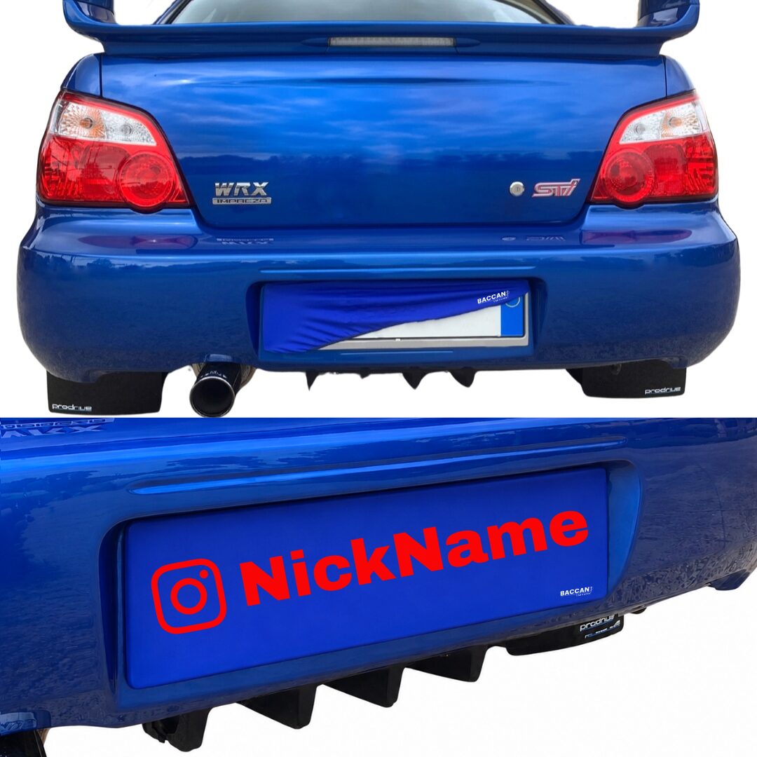 copritarga-auto-elasticizzato-personalizzabile-federico-baccan-blu-il-tuo-nickname-1 Copritarga Auto Elasticizzato (2pz) colore blu , nickname social rosso , marchio Federico Baccan