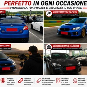 Copritarga Auto Elasticizzato (2pz) colore rosso , foto esempi utilizzi, marchio Federico Baccan