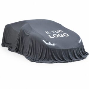telo copriauto da presentazione universale colore grigio il tuo logo grande personalizzabile